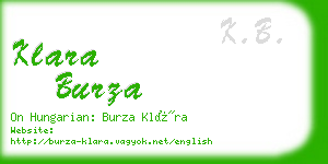 klara burza business card